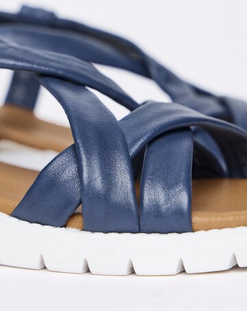 Senna Leather Tubular Sandals - Wide Fit (E)