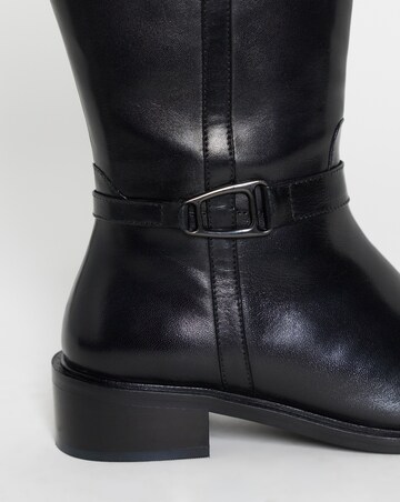 Tori Leather Knee High Buckle Boots - Extra Wide Fit (EEE) & Super Curvy Calf