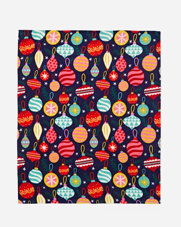Christmas Baubles Fleece Throw
