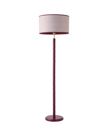 ValueLights Amara Pink Twist Floor Lamp with Colour Match Inner Shade