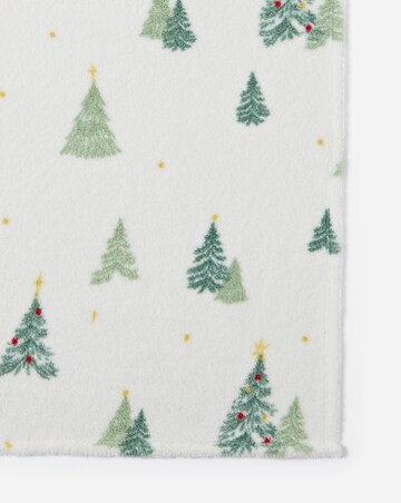 Woodland Forest Christmas Trees Sherpa Fleece Throw