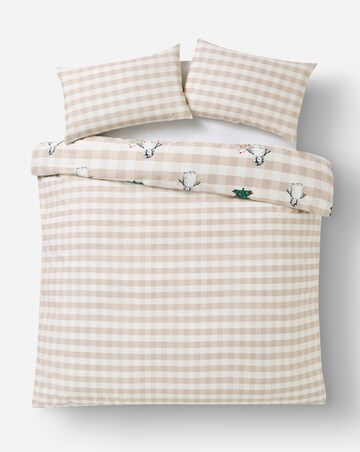 Festive Penguin Gingham Cotton Blend Duvet Cover Set
