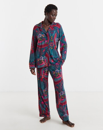 Figleaves Vibrant Floral Button Through Pyjama Set