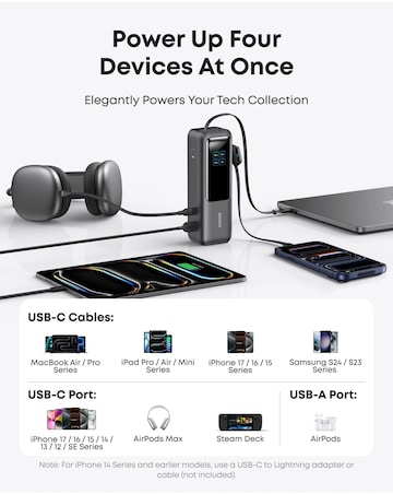 Anker 165W 25,000mAH Power Bank with Built-In USB-C and Retractable Cable