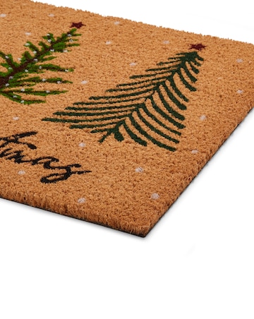 Merry Christmas Trees Coir Doormat
