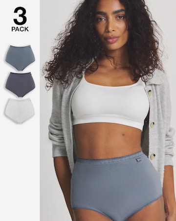 Slimma (3 Pack) Cotton Full Brief Knickers
