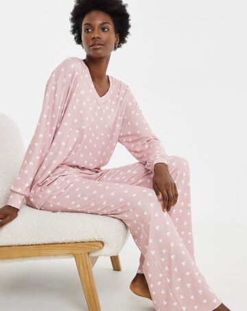 Pretty Secrets Heart Print Soft Knit Lounge Set