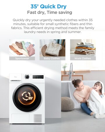 Midea 8kg Tumble Dryer - White + Installation