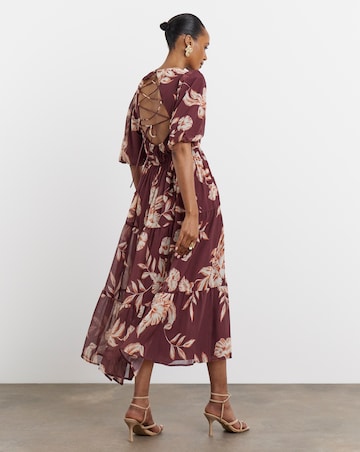 Joanna Hope Lace Back Midi Dress