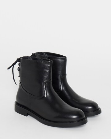 Jasmin Leather Flat Ankle Boots - Wide Fit (E)