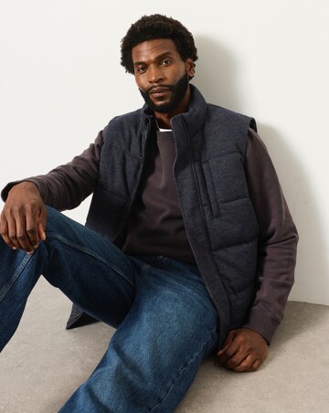 FatFace Tarn Cjeck Gilet (Regular & Tall) - Navy
