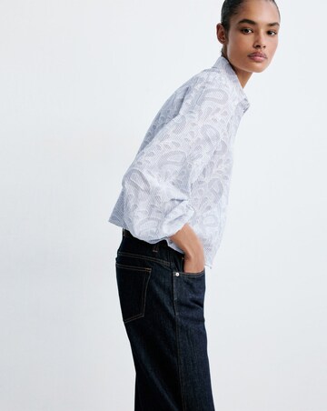 Mango Striped Shirt With Embroidered Details