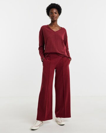 Red Cosy Wide Leg Jogger