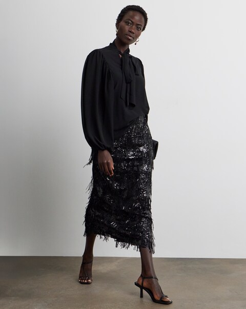 Joanna Hope Tassle Midi Skirt