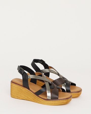 Magnolia Multi Strap Wedge Sandals - Wide Fit (E)