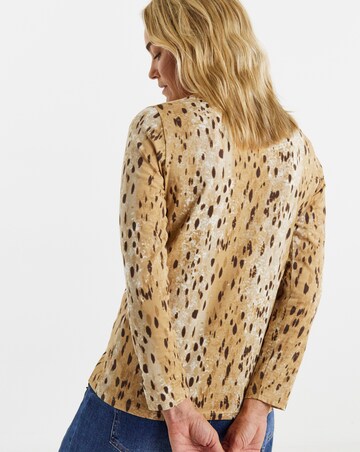 Doe Print Crew Neck Long Sleeve T-Shirt