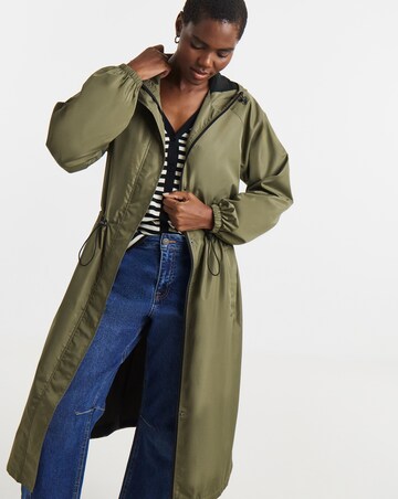Chocolate Longline Lightweight Raincoat
