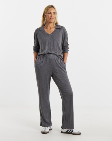 Slate Cable Knit Jogger