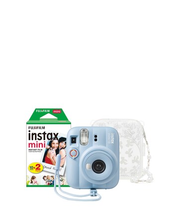 Fujifilm Instax Mini 13 Camera inc Skinny Dip Case & 20 Shot Film - Frost Blue