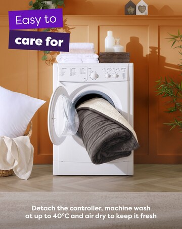 Slumberdown Cosy & Snug Sherpa Fleece Heated Throw