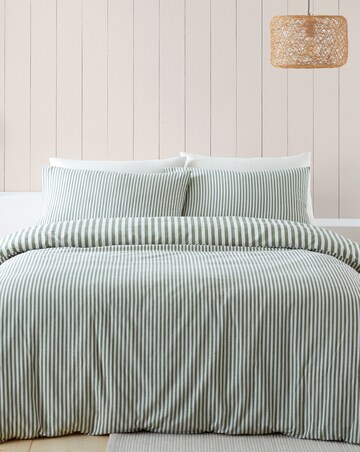 Catherine Lansfield Brushed Stripe Duvet Cover Set