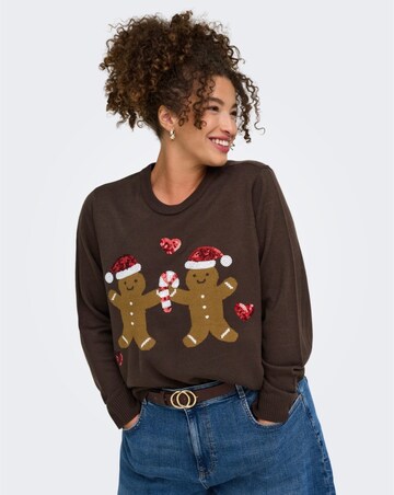 ONLY XMAS GINGERBREAD KNITTED JUMPER