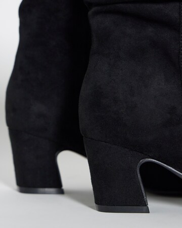 Gabby Soft Ruched Block Heel Ankle Boots - Extra Wide Fit (EEE)