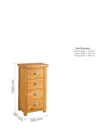 Woburn 4 Drawer Narrow Chest