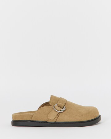 Penny Flat Buckle Mule Shoes - Wide Fit (E)