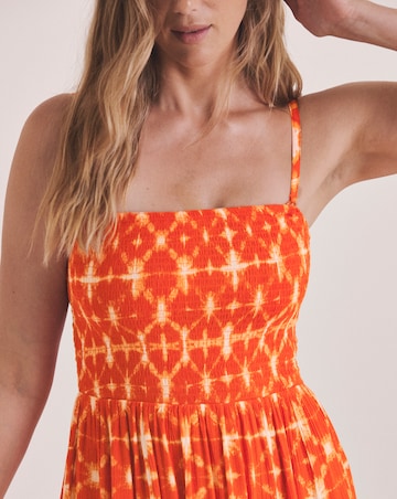 Shirred Bandeau Mini Beach Dress