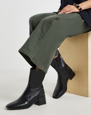 Kendal Block Heel Ankle Sock Boots - Wide Fit (E)