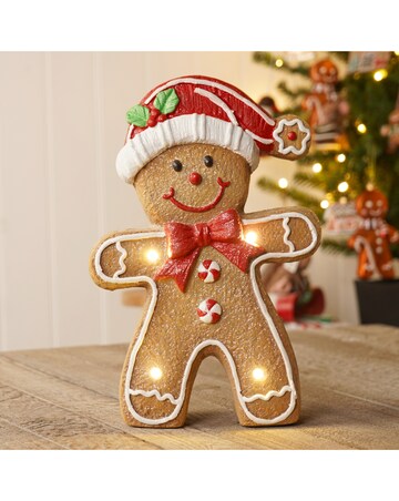 Magnesia Indoor Outdoor Gingerbread Man with 4 LED Lights 34cm