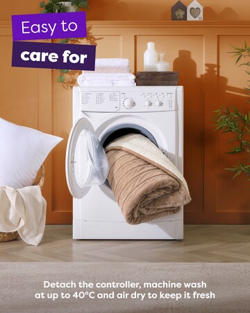 Slumberdown Cosy & Snug Sherpa Fleece Heated Throw