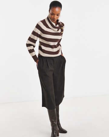 Asymetric Collar Stripe Jumper