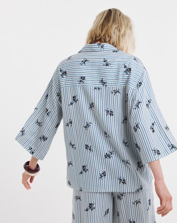 Printed Linen Mix Half Sleeve Shirt