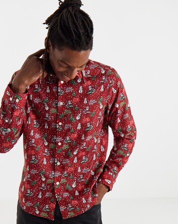 Long Sleeve Christmas Printed Shirt