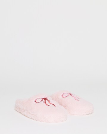 Sonnet Bow Fluffy Slippers - Wide Fit (E)
