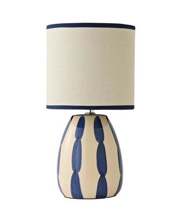 ValueLights Brynn Navy Painted Stripe Table Lamp