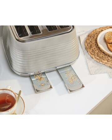 Salter Ripple Rapid Boil Kettle & Salter Ripple 4 Slice Toaster- Taupe Bundle