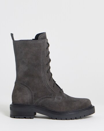 Raquel Chunky Lace Up Suede Boots - Wide Fit (E)