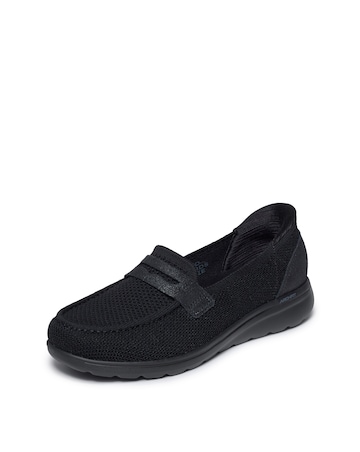 Skechers Black Arch Fit N Joy Lite Slip In Loafers - Standard Fit (D)