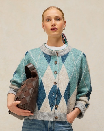 White Stuff Argyle Check Cardigan