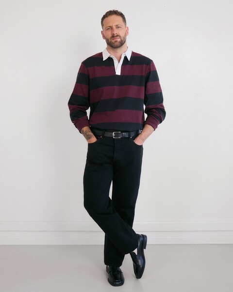 Long Sleeve Rugby Polo-Long Length