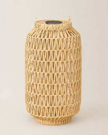 ValueLights Solar Powered Outdoor Natural Rope Lantern Garden Light Floor Lamp