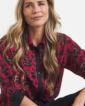 Burgundy Placement Print Shirt