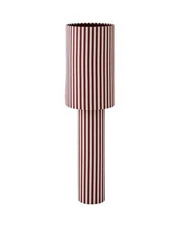 ValueLights Florence Burgundy Pinstripe Linen Midi Floor Lamp