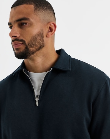 Jack & Jones Bradley Zip Sweat Polo - Navy