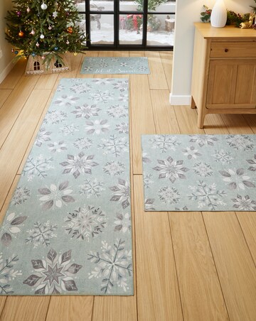 Christmas Snowflakes Washable Runner