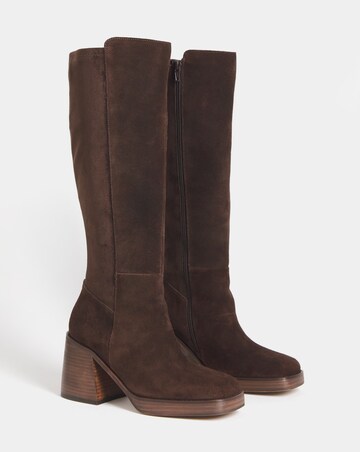 Jodi Leather Platform Knee High Boots - Standard Fit (D) & Standard Calf
