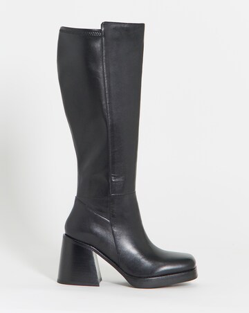 Jodi Leather Platform Knee High Boots - Wide Fit (E) & Curvy Calf